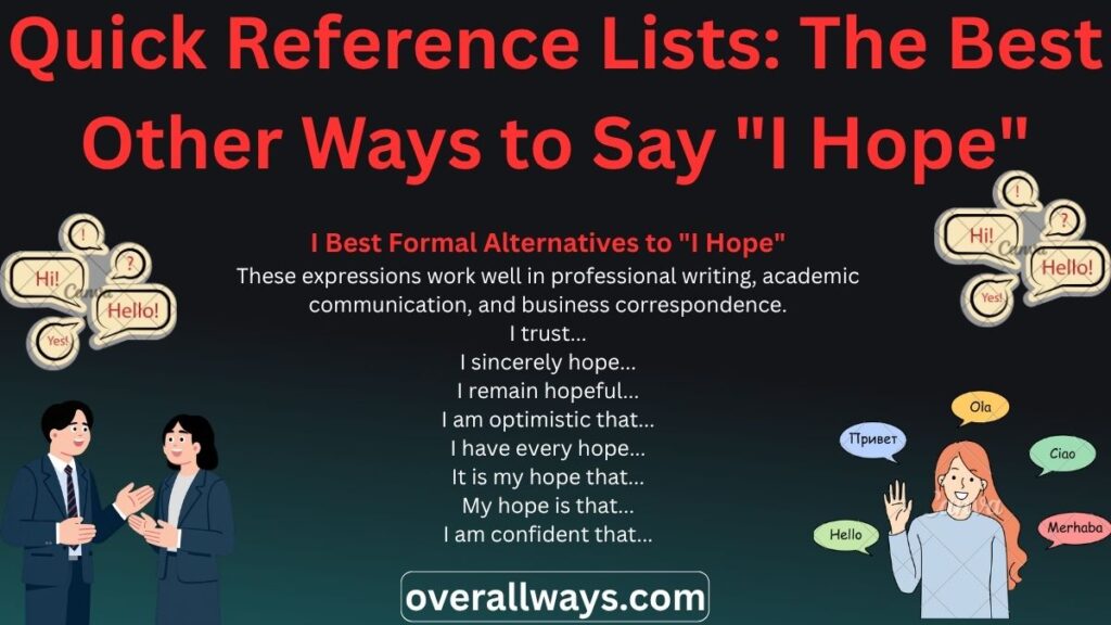 Quick Reference Lists: The Best Other Ways to Say "I Hope"