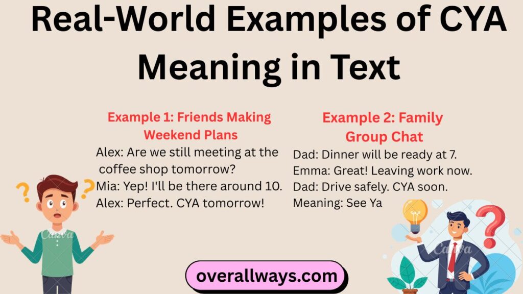 Real-World Examples of CYA Meaning in Text
