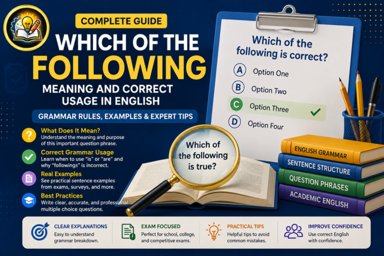 Which of the Following Meaning and Correct Usage in English: Complete Grammar Guide With Examples