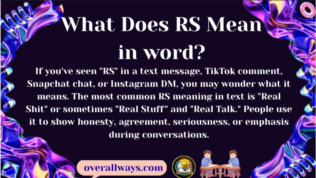 What Does RS Mean in word? (Quick Answer)