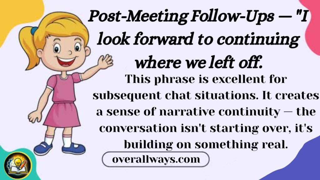 Post-Meeting Follow-Ups — "I look forward to continuing where we left off."