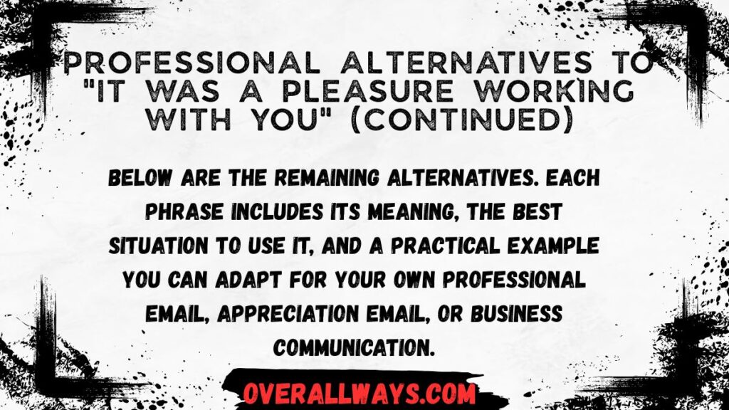 Professional Alternatives to "It Was a Pleasure Working With You"