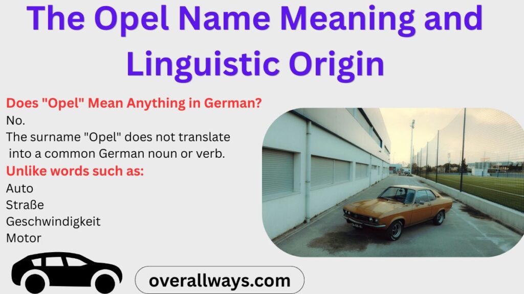 The Opel Name Meaning and Linguistic Origin