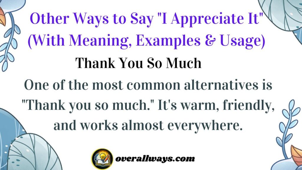 Other Ways to Say "I Appreciate It" (With Meaning, Examples & Usage)