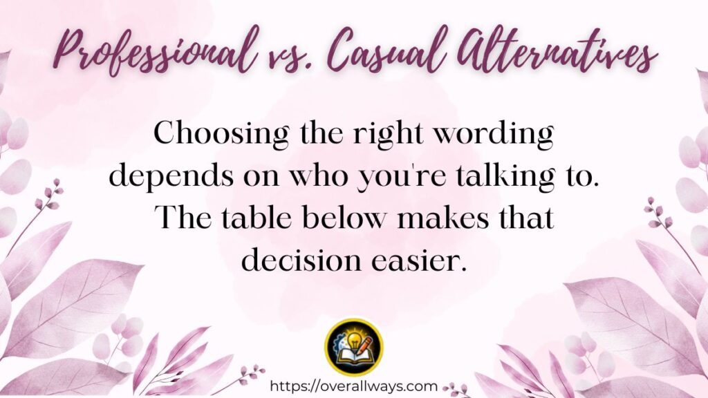Professional vs. Casual Alternatives