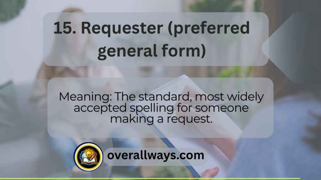 15. Requester (preferred general form)