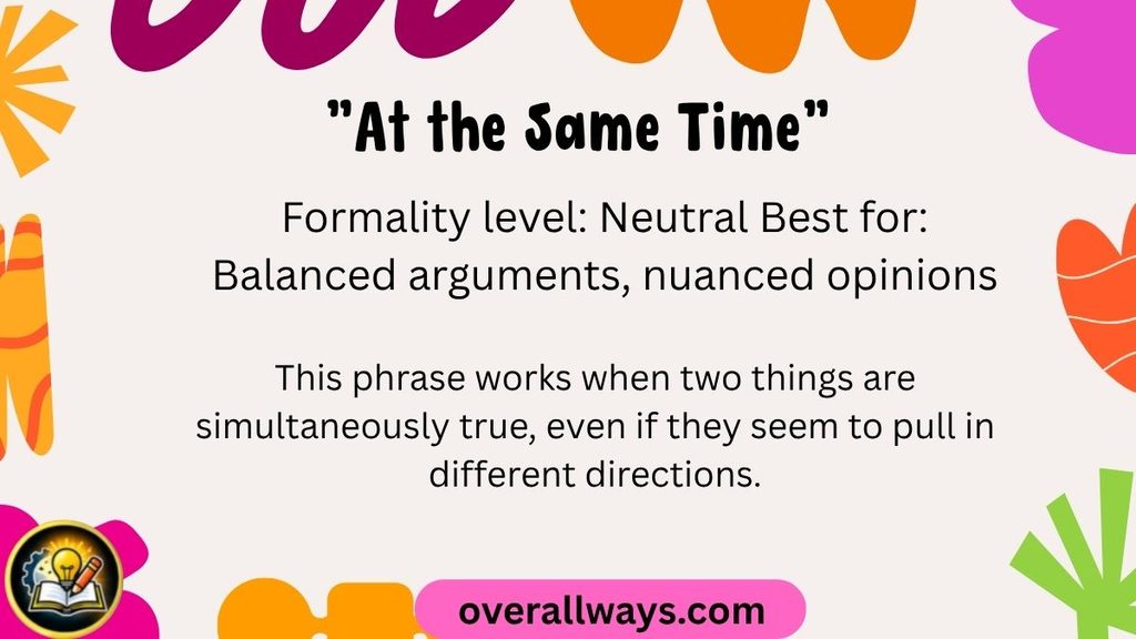 At the Same Time: other ways to say on the other hand