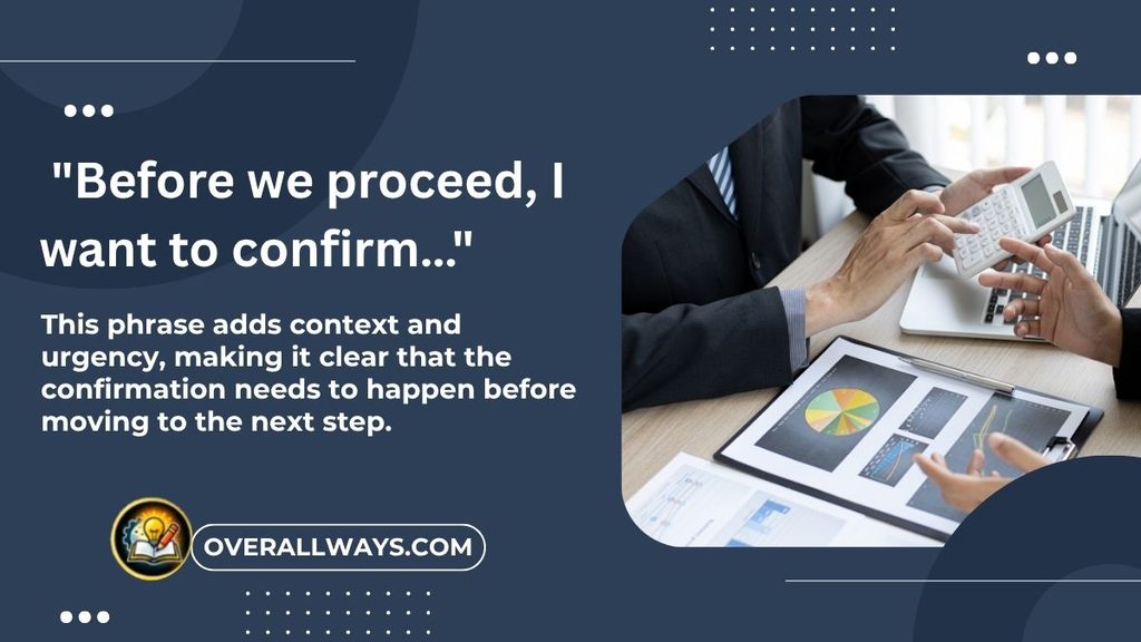  "Before we proceed, I want to confirm…"
