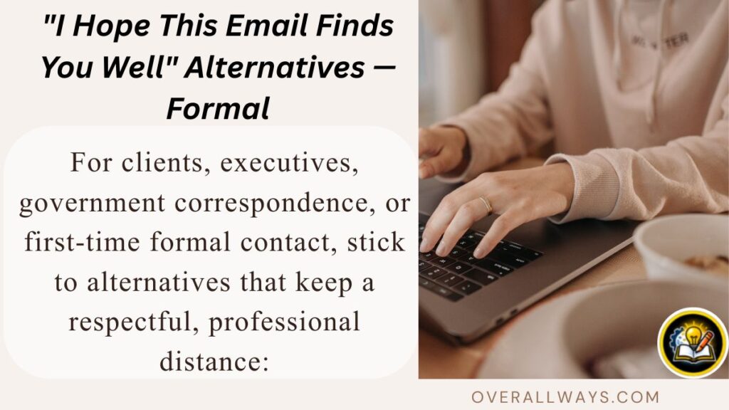 "I Hope This Email Finds You Well" Alternatives — Formal